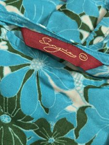 Sangria Floral Printed A-line Dress Xxl