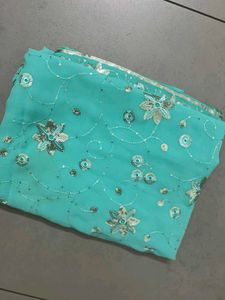 Elegant Aqua Blue Saree