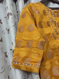 Yellow Printed Kurta