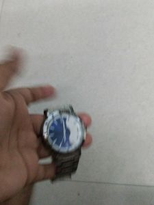 Stylish Silver &amp; Blue Watch