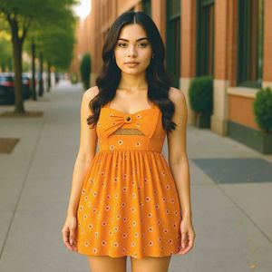 Orange Floral Baby Dress