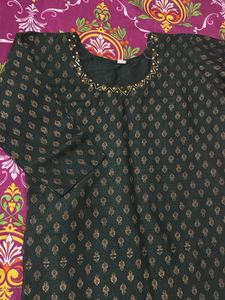 Elegant Green Kurta With Plazzo