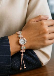 Rose Gold Gemstone Bracelet Watch