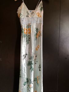 Floral Satin Lace Nightdress – Soft Mint Green