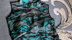 Teal Coloured Layered Lehenga