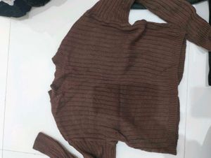 Brown Cable Knit crop Cardigan