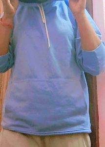 Nimesh Fashion Men Women Light Blue Hoodie(Medium)
