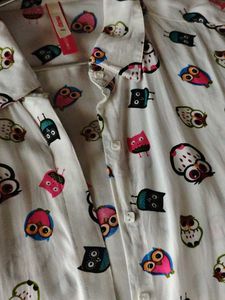 Owl Print Shirt (Size 3XL)