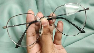 Silver Geometric Frame Glasses