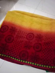 Elegant Red &amp; Yellow Saree