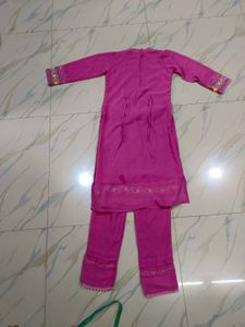 Pink Lace Trim Pants