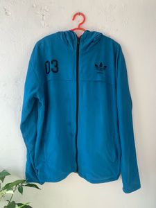 Adidas Blue Zip-Up Hoodie