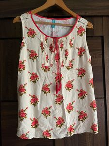 Peach Floral flowy top