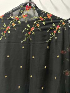 Black Embroidered Pant Suit