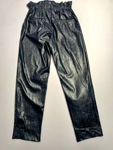 Mango Blue Faux Leather Pants Free Size 28 to 34