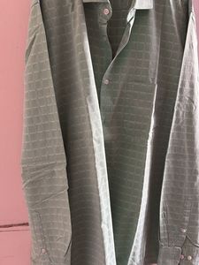 Green Patterned Shirt Peter England