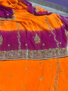 Royal Purple &amp; Orange Designer Lehenga Choli