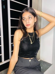 Black velvet halter neck crop top