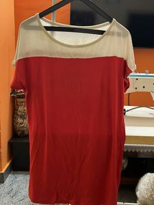 Red & White Casual Top