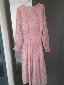Pink Floral Chiffon Dress