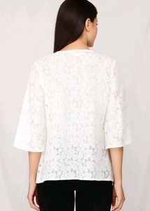 Elegant White Lace Shrug For Women | FREESIZE