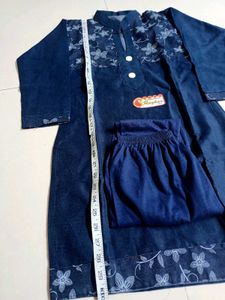 Kids Denim Kurta With Leghing
