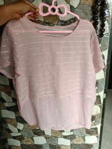Baby Pink Casual Top For Women