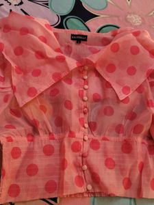 Pink Polka Dot Top