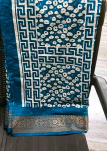 Elegant Blue Printed Saree