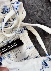 Cut Out Dress White/Blue Floral