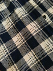 Distressed Plaid Blue Checked Shirt