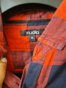 Red &amp; Navy Plaid Shirt
