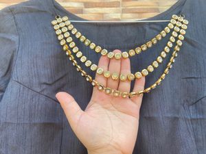 Black Ethnic Gown With Neck Chain