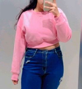 Cute Pink Cropped Sweatshirt (women's)