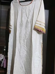 Elegant White Branded Kurta