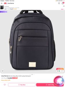 Lino Perros Navy blue solid Laptop Backpack