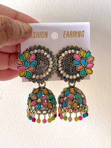 Multi Coloured Jhumka