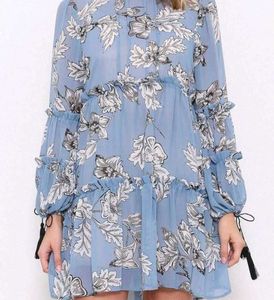 Floral Print Tiered Mini Dress