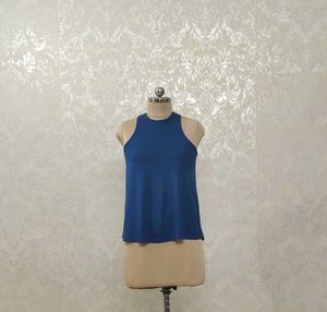 Blue Sleeveless Tank Top