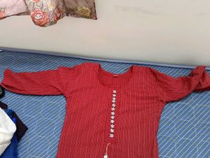 Red Striped Kurta