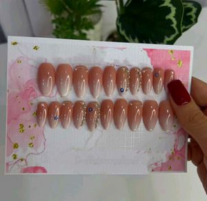 Press-On Nail Set - Ombre with Evil Eye