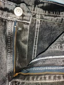Charcoal Multi Pocket Wide Leg Denim