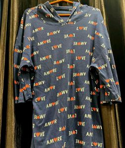 Love Print Hoodie Top