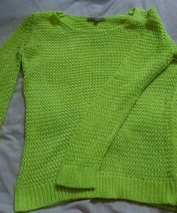 Neon Green Knit Pullover Sweater