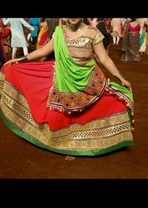 Women’s Red Green Navratri Chaniya Choli With Read