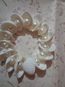 White Beads And  Sea Sell Brascket