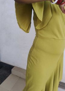 Olive Green Ruffle Dress