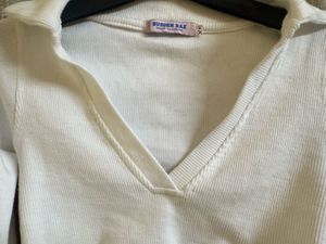 White Cropped Long Sleeve Top