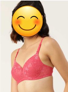 Coral Lace Push-Up Bra