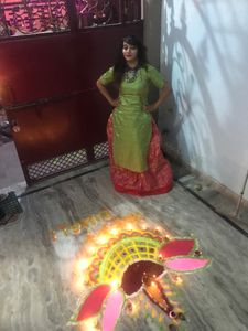 Ethnic Green Color Straight Kurta With  Latkans